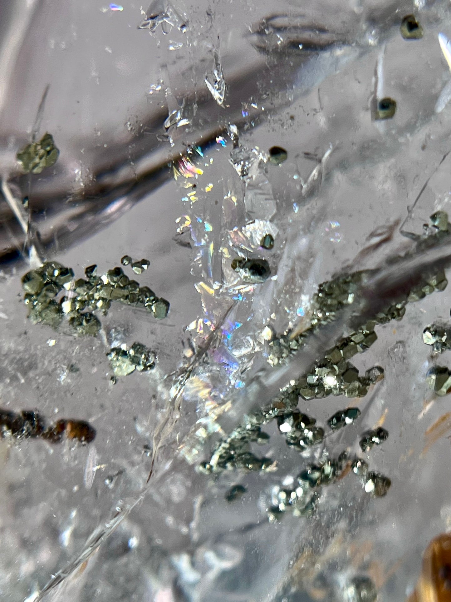 Multiple Enhydro Quartz With Pyrite & Moving Sediment