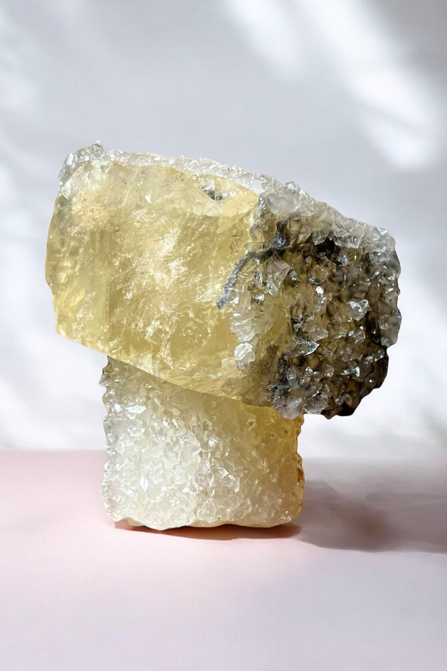Calcite “Thor’s Hammer” x Gemmy Apophyllite