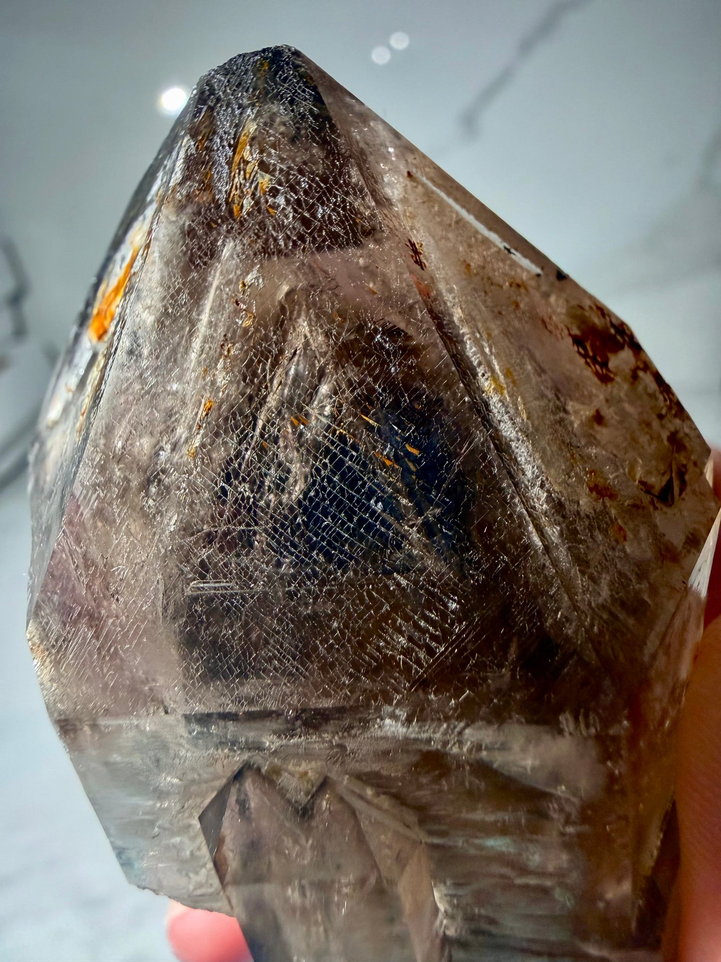 Smoky Quartz Scepter with Amethyst, Enhydros & Mica- (Closed Mine) Vietnam | River Walkers Minerals
