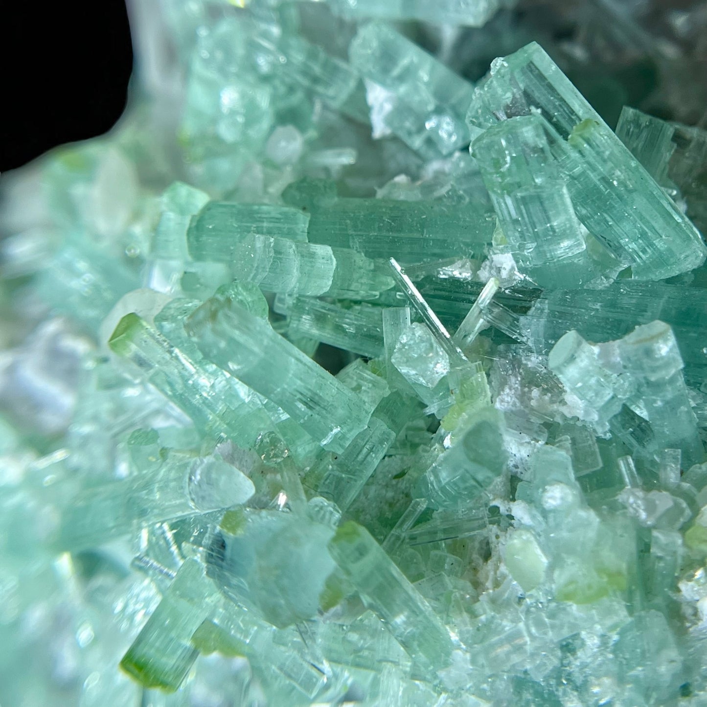 Seafoam Green-Blue Tourmaline with Smoky Quartz & Lepidolite