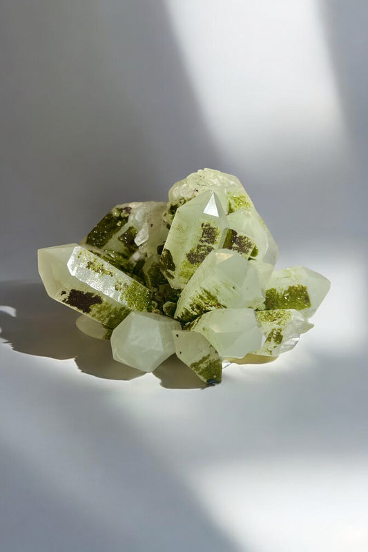 RARE Quartz Flower with Druzy Epidote and chlorite Inclusions