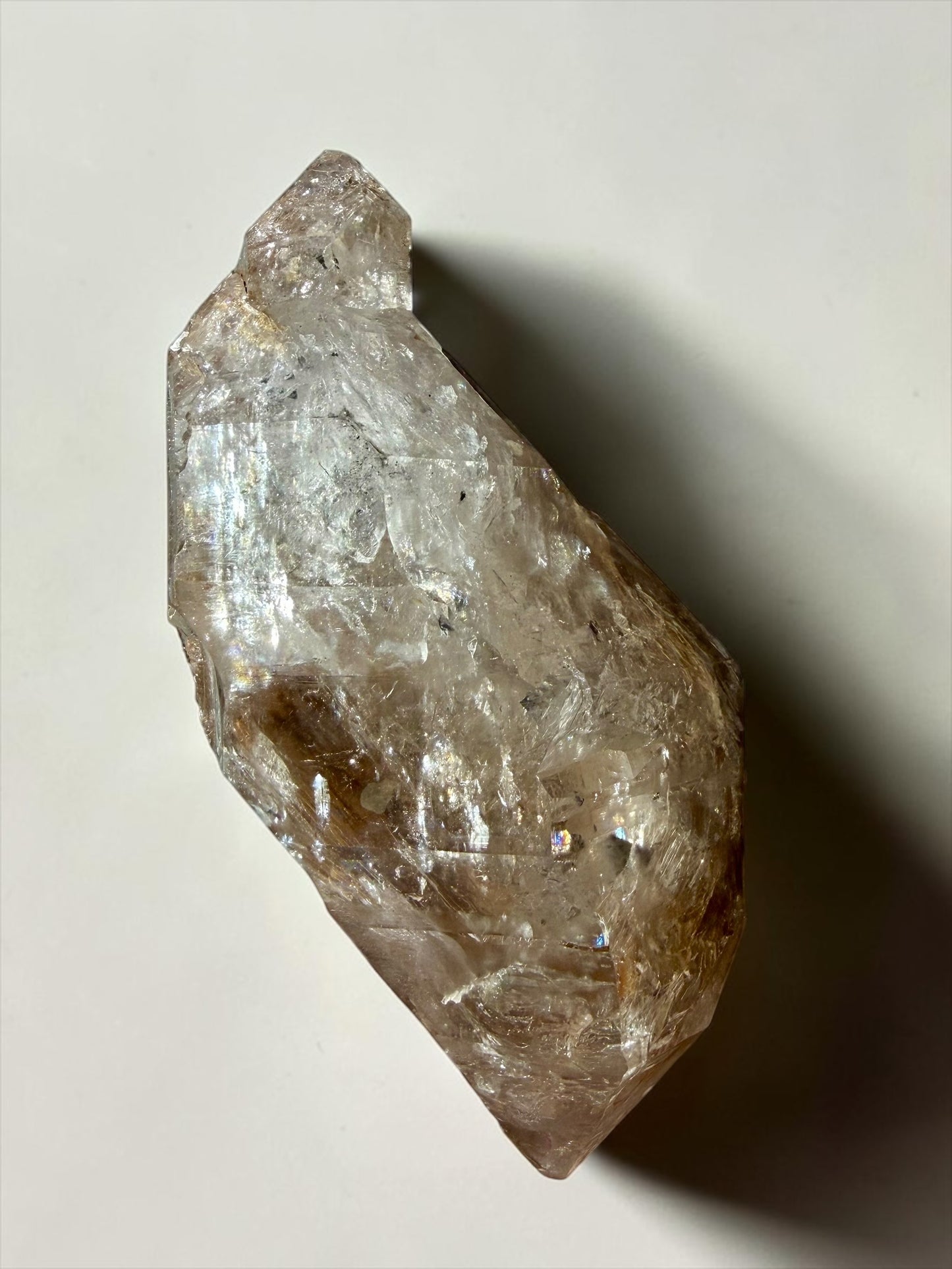 Large S-Shaped Bent DT Enhydro Quartz with Moving Sediment- Laos | River Walkers Minerals
