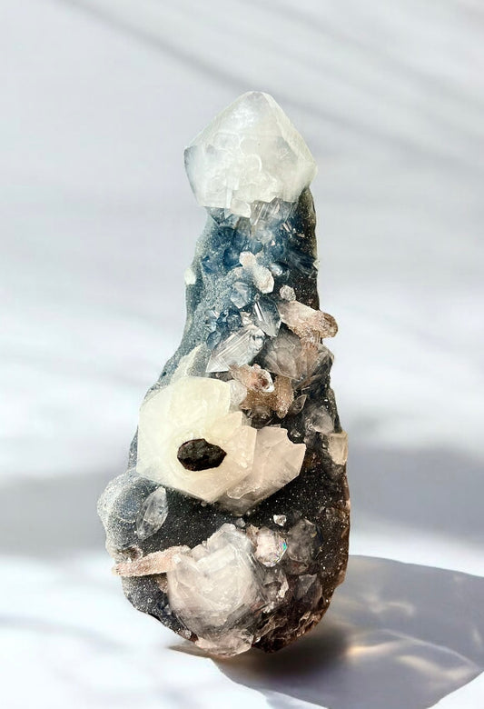 Top Quality Blue Chalcedony x Sugar Stilbite x Apophyllite (G)