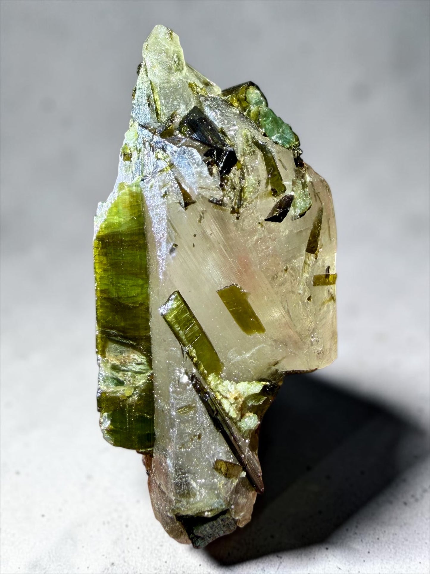 Quartz with Blue-Cored Green Tournaline- Minas Gerais | River Walkers Minerals