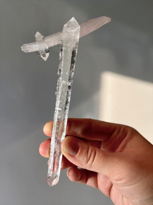 Top Quality! Triple Intersecting Double Terminated Singing Laser Quartz- Diamantina | River Walkers Minerals