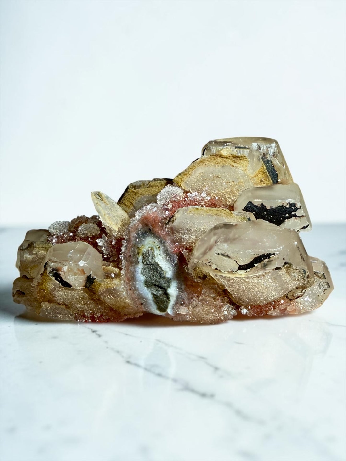 Unusual Bladed Calcite, Red Agate and Goethite- Uruguay | River Walkers Minerals