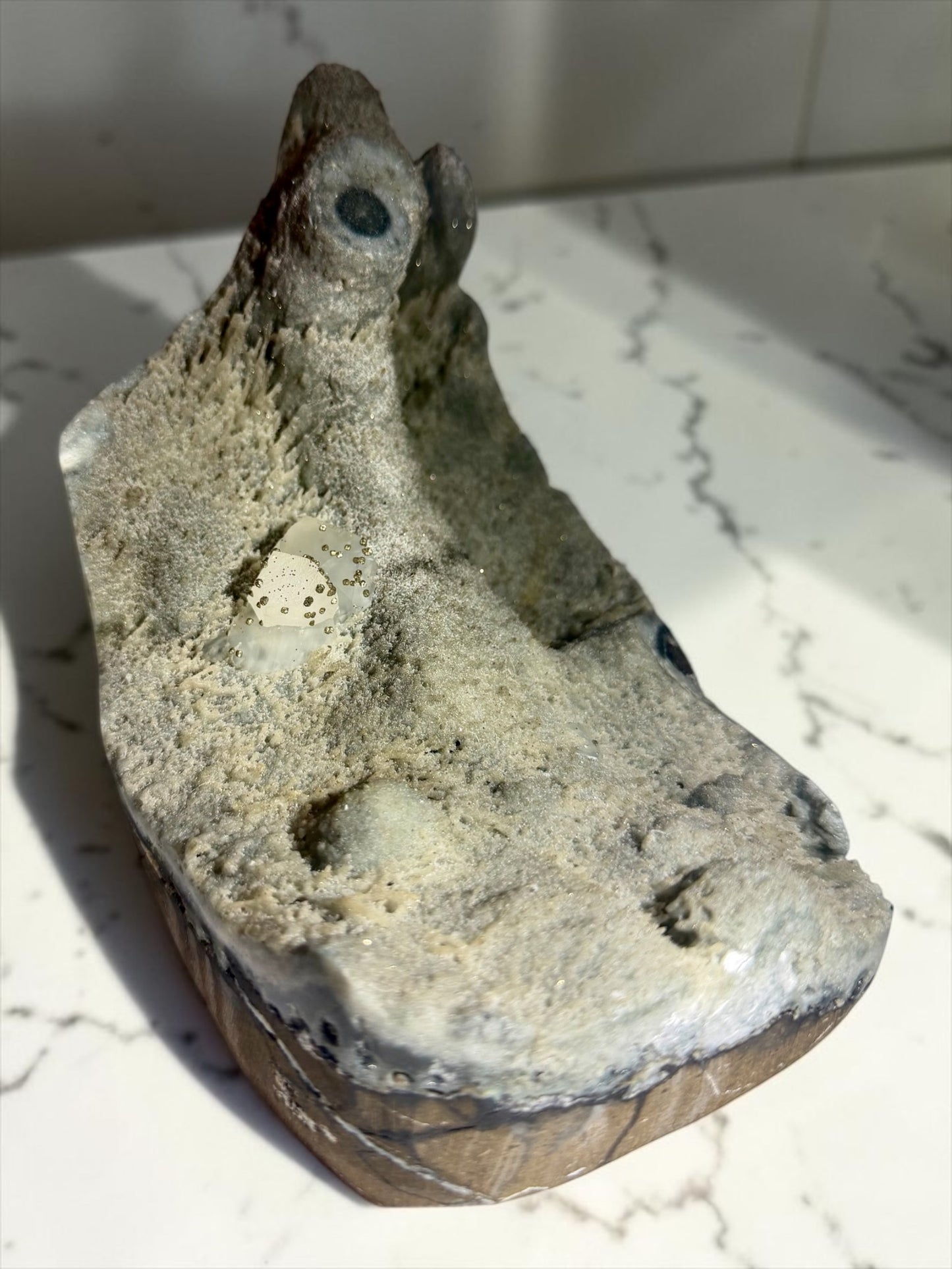 Large Jasper Stalactites with UV Calcite, Pyrite- Uruguay | River Walkers Minerals
