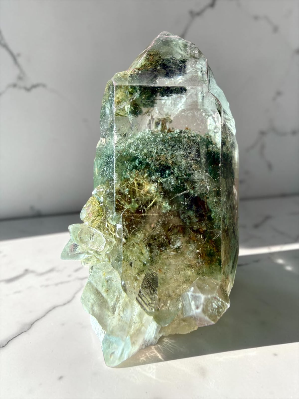 High-Altitude Quartz with Golden Rutile & Chlorite – Himalayan | River Walkers Minerals