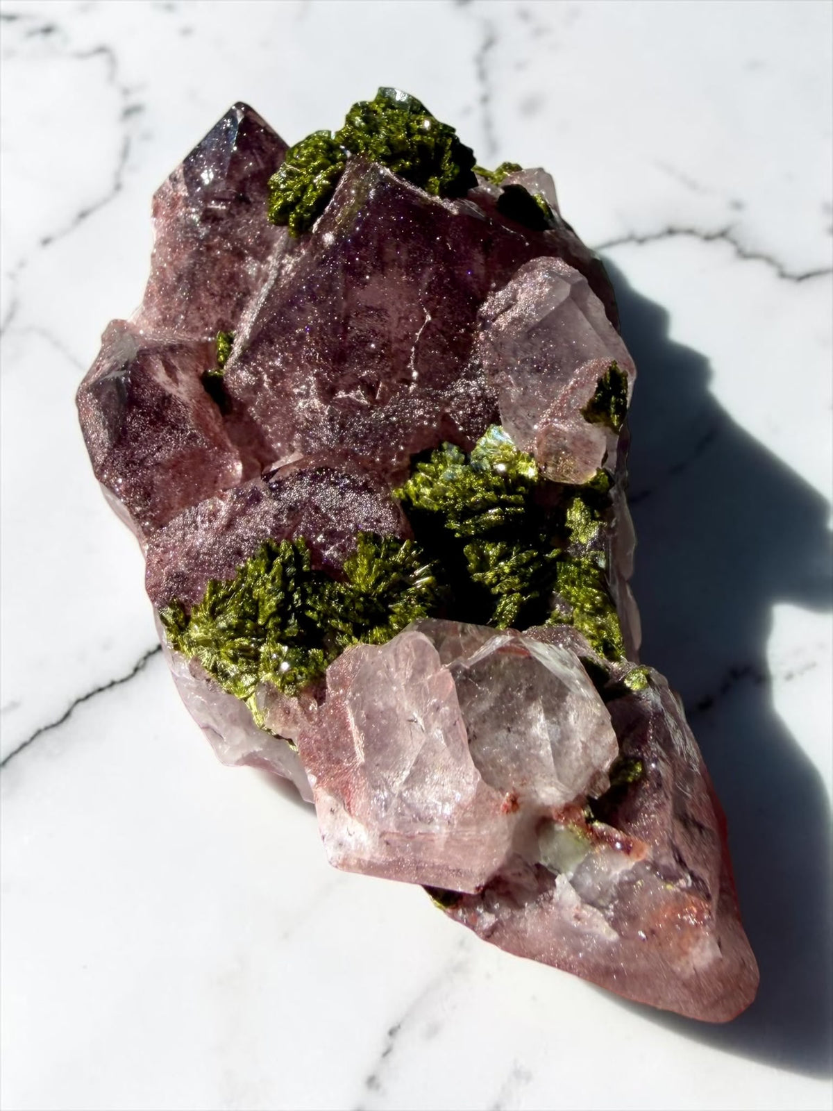 Garden Quartz with Epidote & Sparkly Hematite – Sichuan | River Walkers Minerals