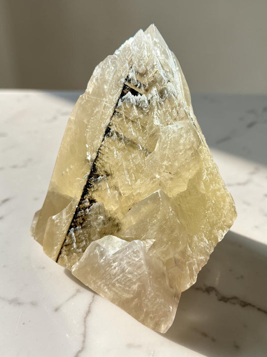 XL Calcite With Druzy Goethite Veins & Quartz- Uruguay | River Walkers Minerals