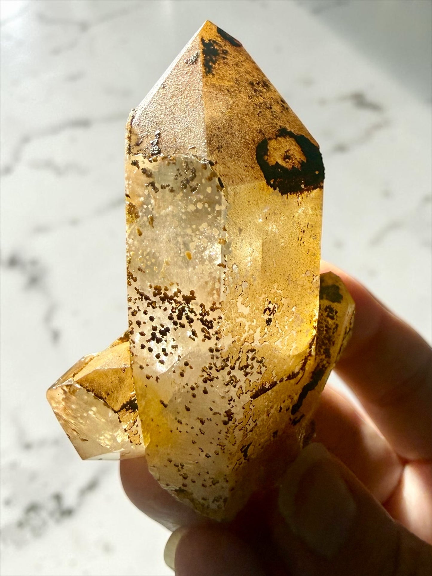 Incredible Inclusions Quartz: Cristobalite, Limonite & Siderite– Skardu | River Walkers Minerals