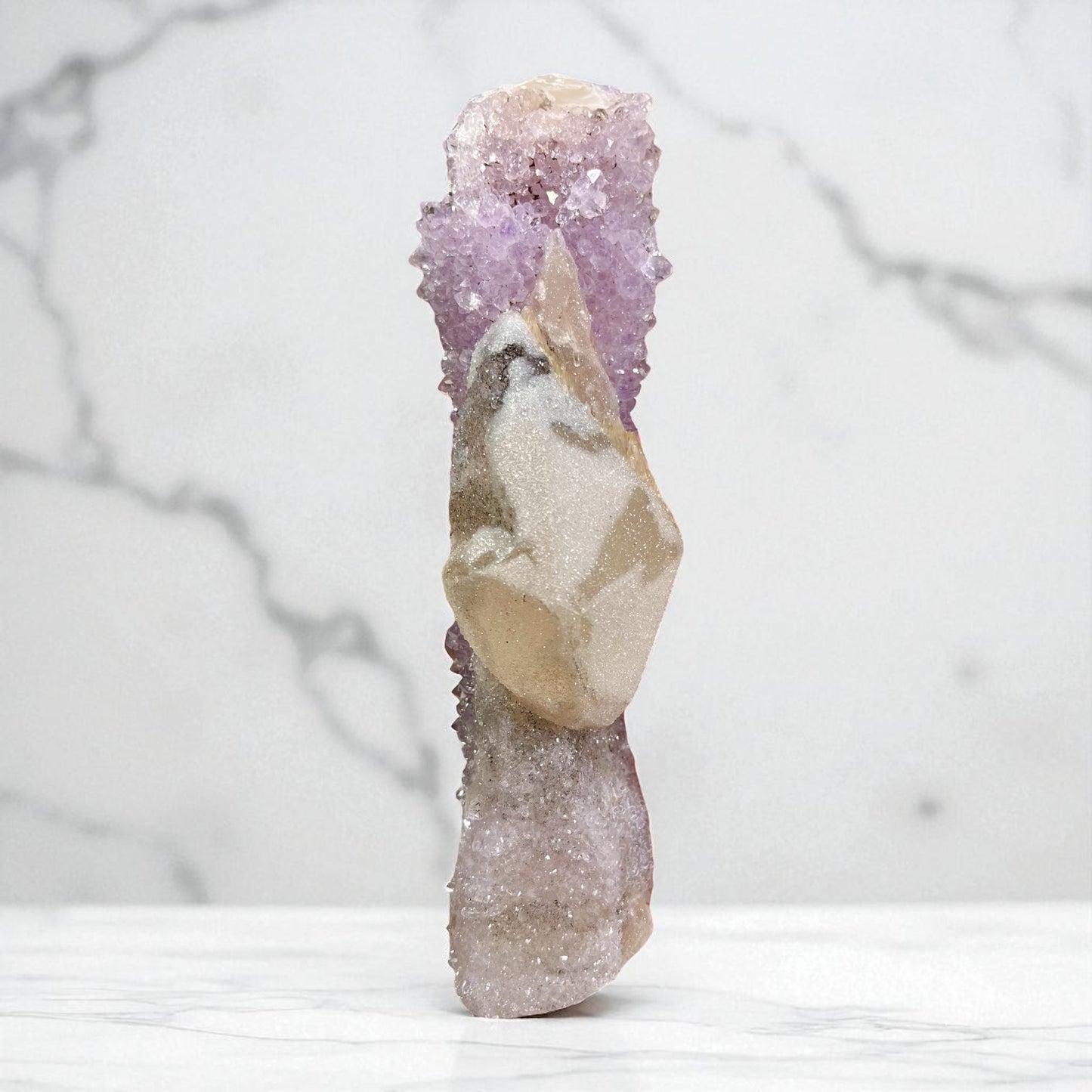 Royal Calcite with Amethyst Crust & Druzy Overgrowth
