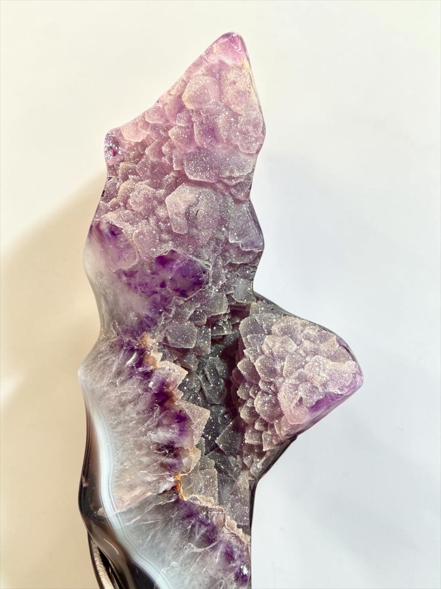 Sculptural Sugar Amethyst x Agate on Stand- Uruguay | River Walkers Minerals
