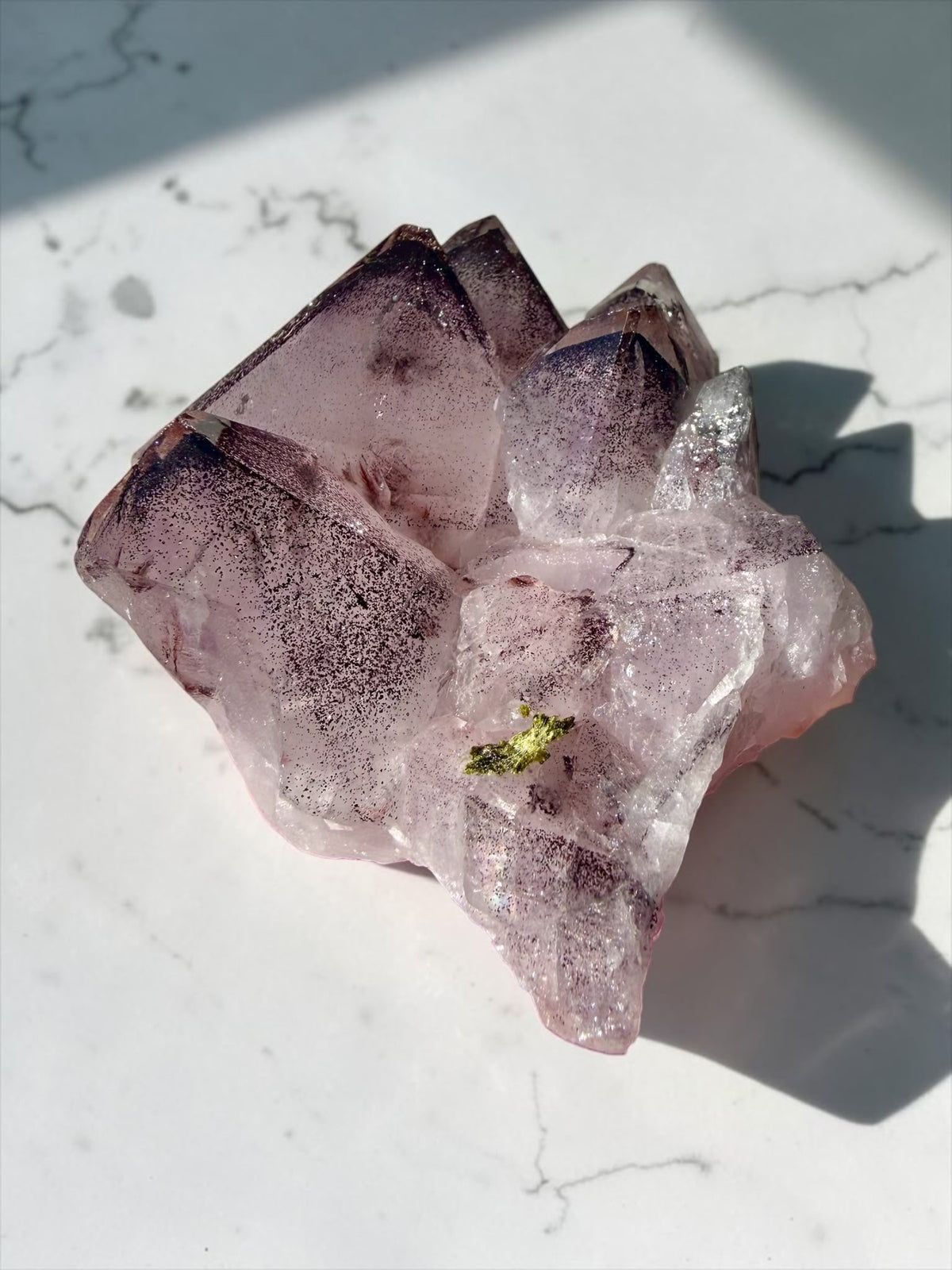 Garden Quartz with Epidote & Sparkly Hematite – Sichuan | River Walkers Minerals