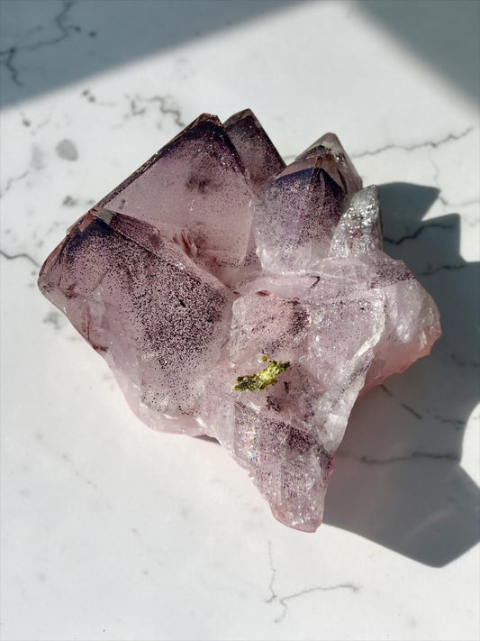 Garden Quartz with Epidote & Sparkly Hematite – Sichuan | River Walkers Minerals