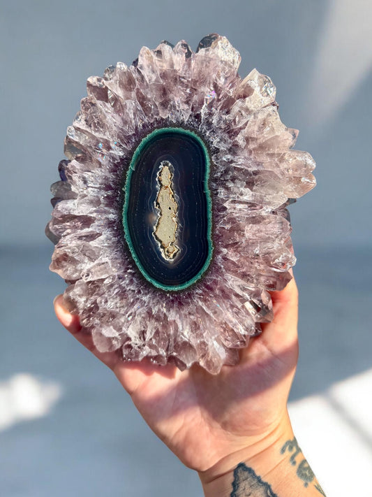 Massive Amethyst Stalactite Slice- Brazil | River Walkers Minerals