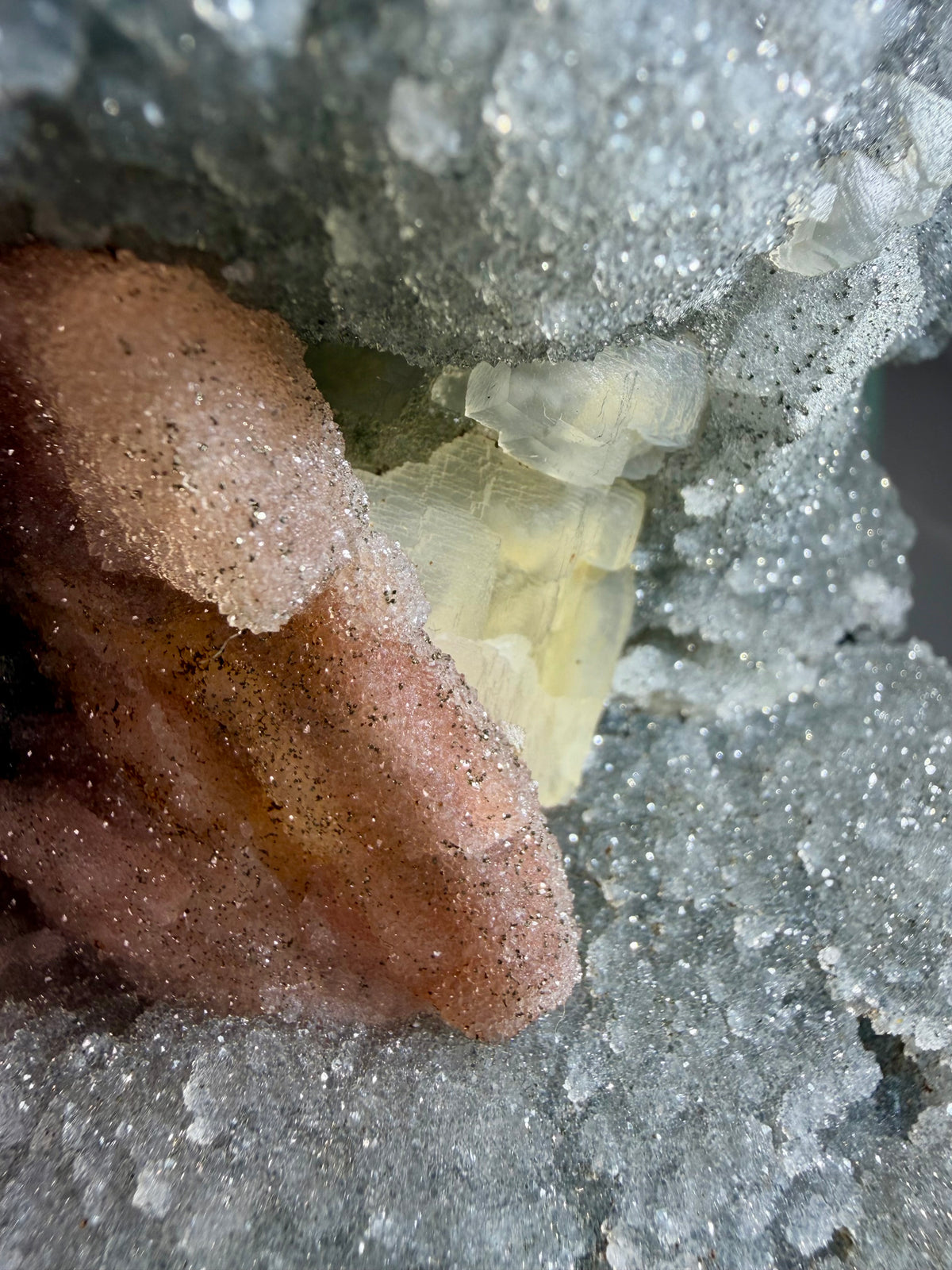 INSANE Statement Piece! Crescent Druzy Jasper Stalactites with Pyrite & Calcite