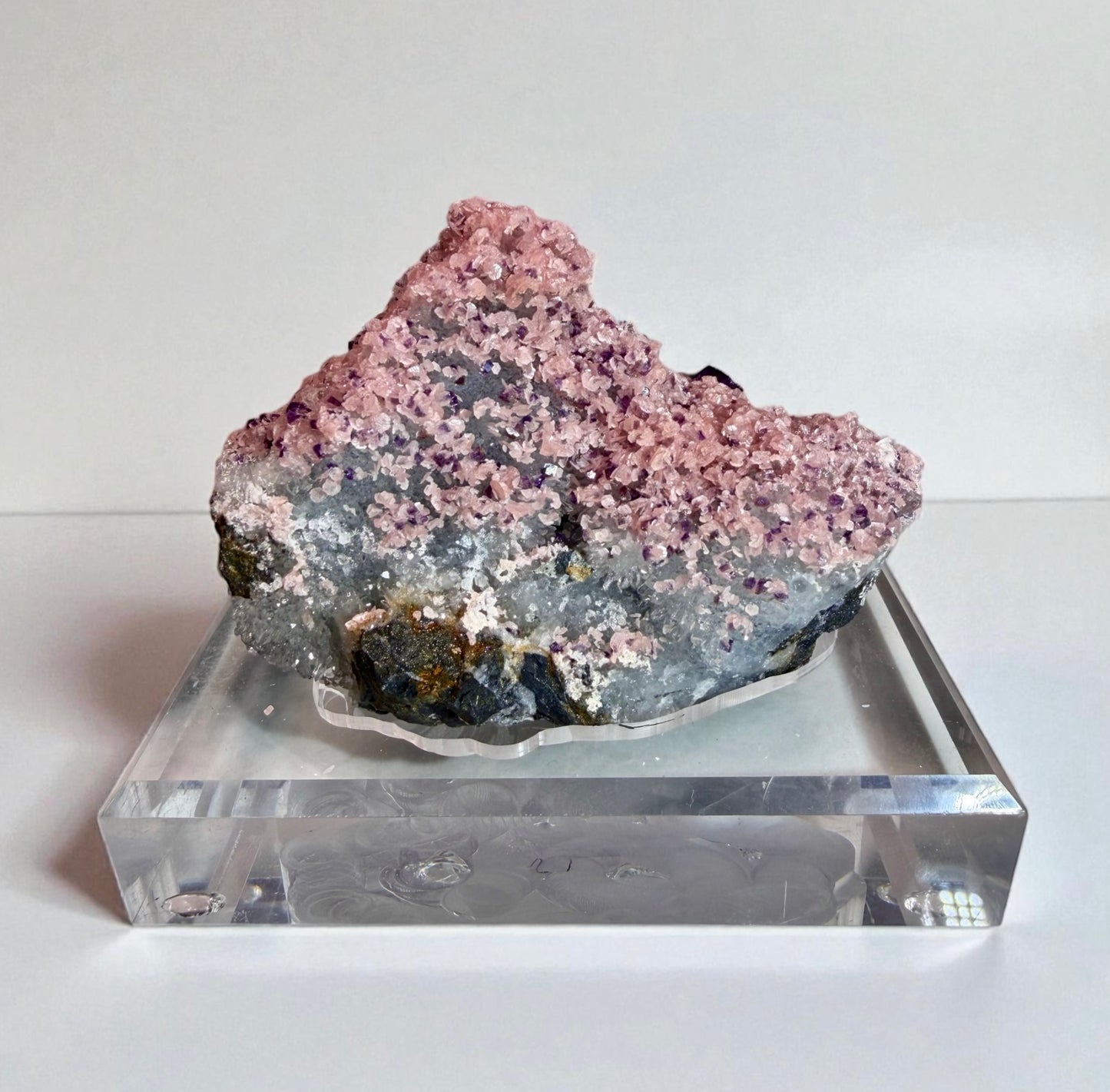 The Wutong Collection: Rhodochrosite With Fluorite & Quartz