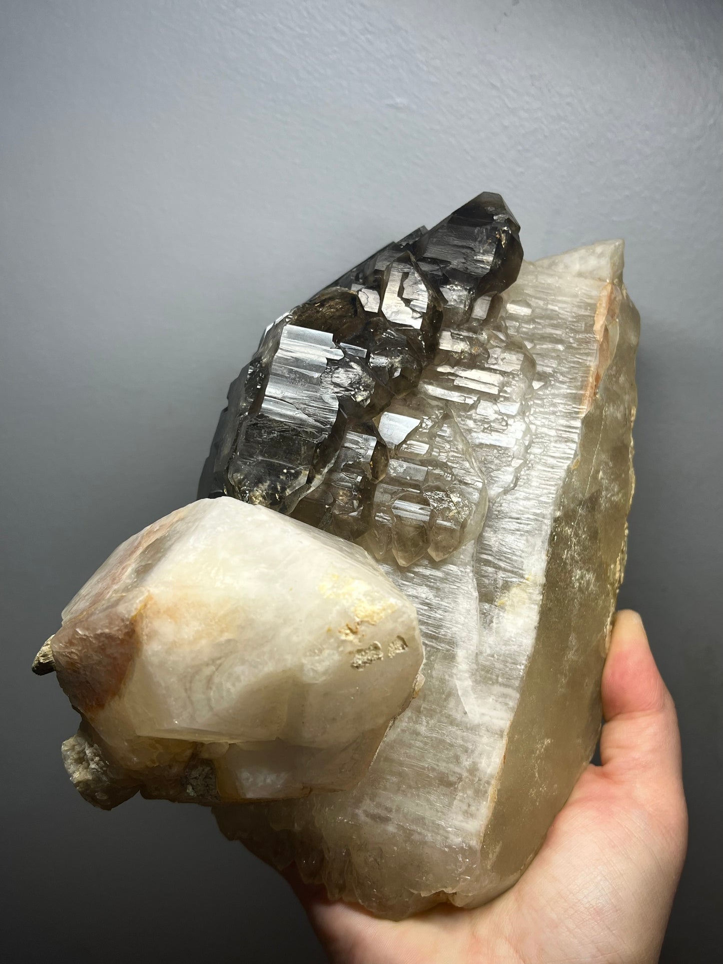 Smokey Elestial Quartz With Enhydros- Neu Schwabben Mine