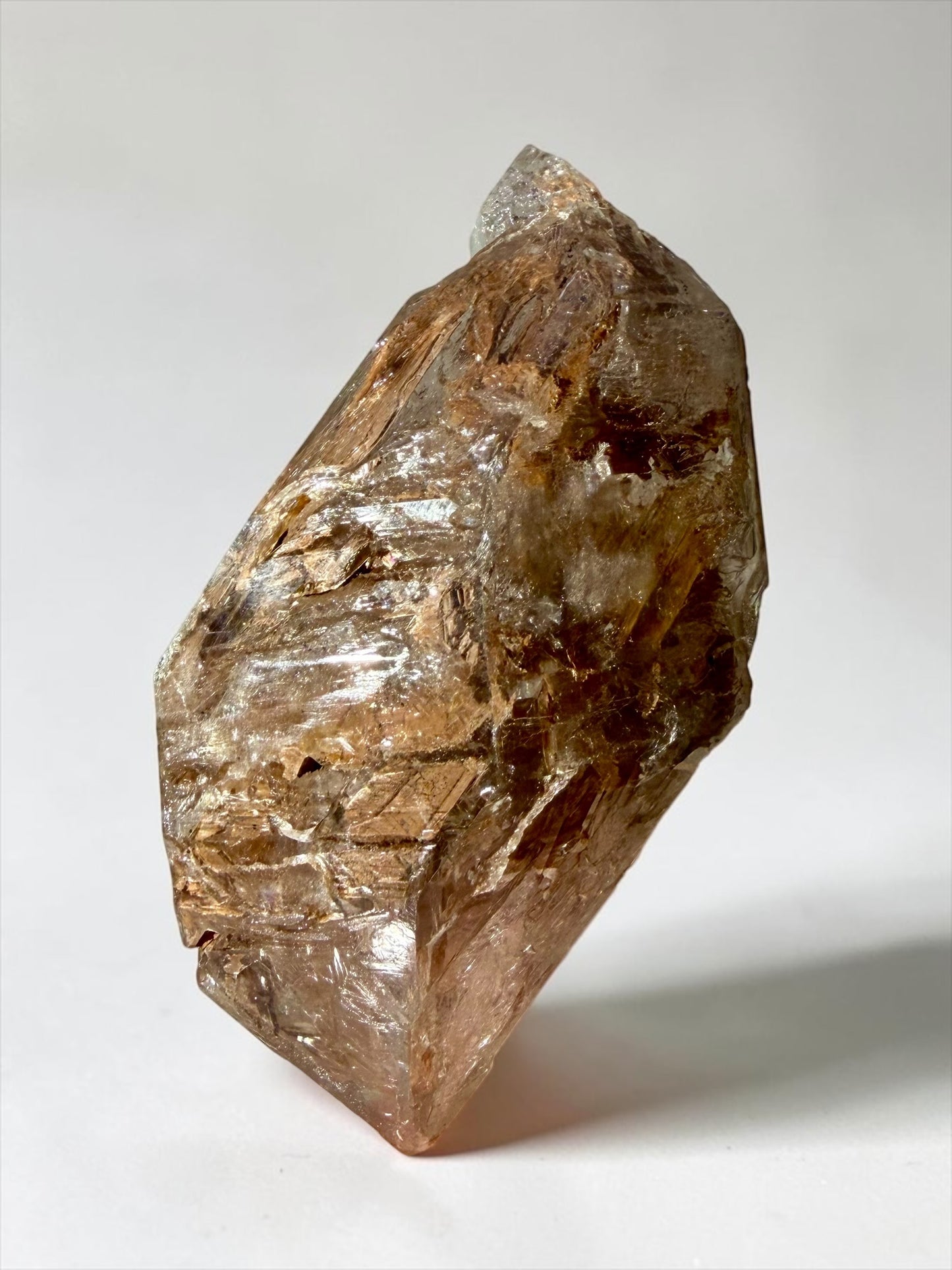 Large S-Shaped Bent DT Enhydro Quartz with Moving Sediment- Laos | River Walkers Minerals