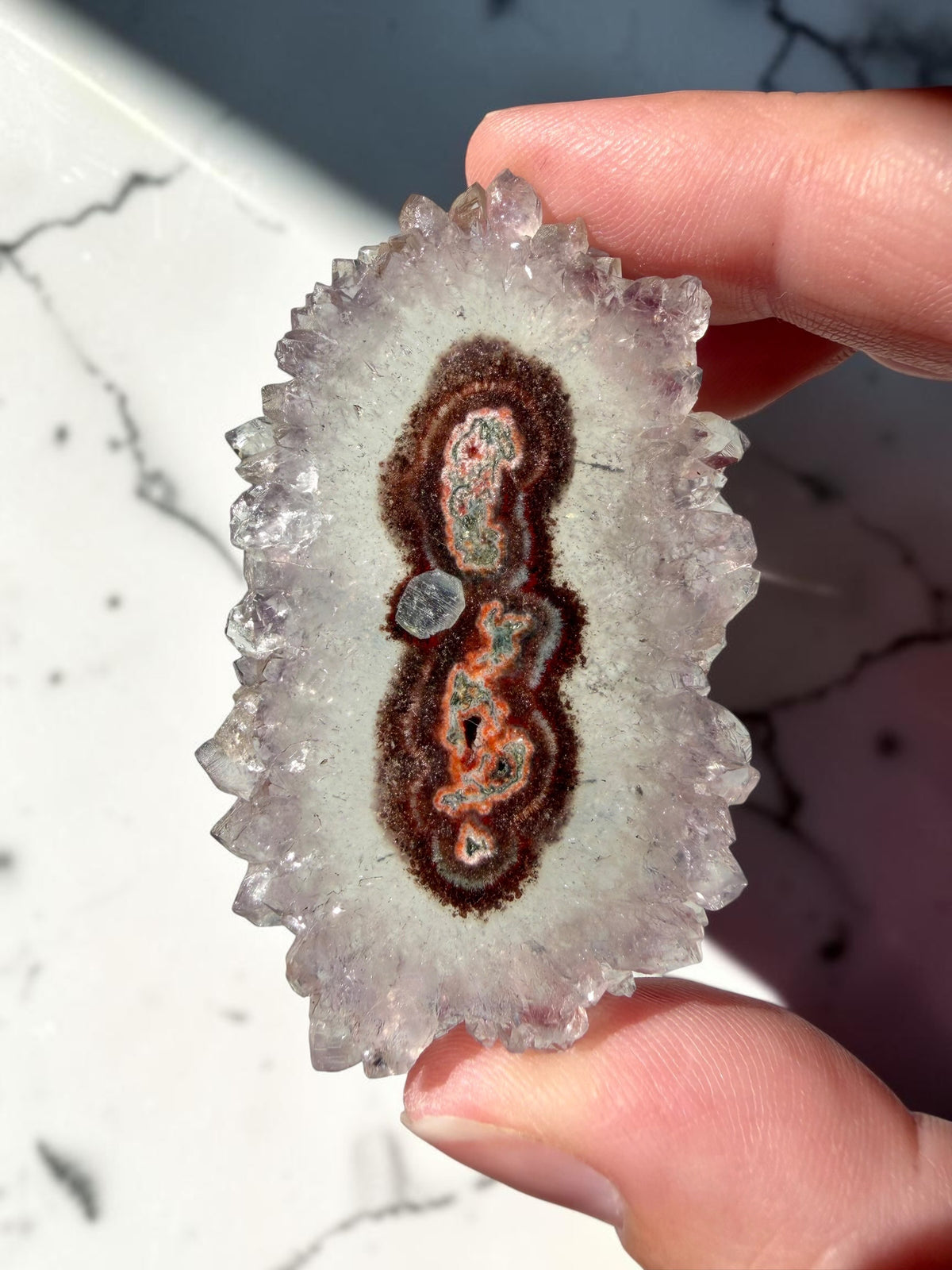 Special Stalactite Slice with Red & Brown Core- Uruguay | River Walkers Minerals