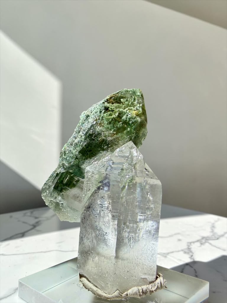 High-Altitude Quartz with Chlorite & Golden Rutile Sprays- Himalayan | River Walkers Minerals