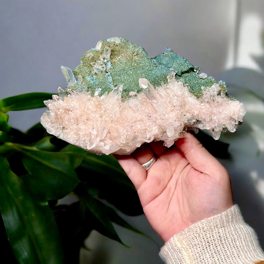 Pink Colombian Lemurian Quartz With Green Fuchsite