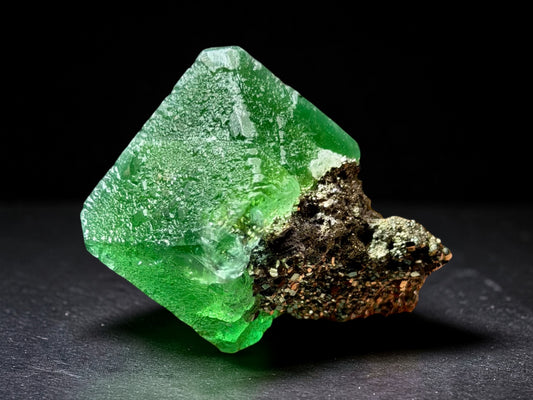 Aesthetic Octahedral Fluorite on Pyrite- Milpo Atacocha | River Walkers Minerals