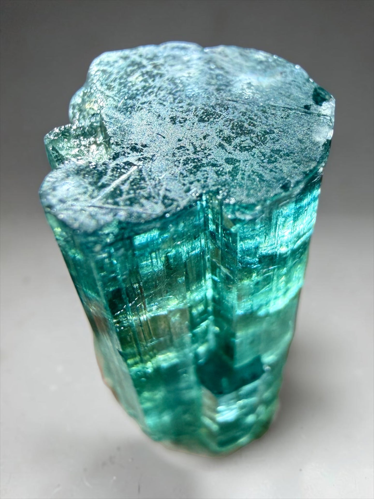 Gemmy Blue-Green Tourmaline with Triangle Marking- Coronel Murta | River Walkers Minerals