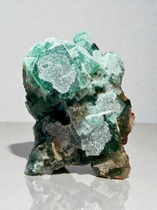 Daylight Reactive Fluorite With Druzy Quartz and Galena- Nigeria | River Walkers Minerals