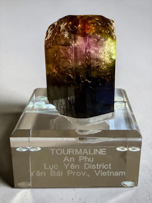 NEW DISCOVERY! Pink, Yellow and Green Multicolored Tourmaline- Vietnam | River Walkers Minerals