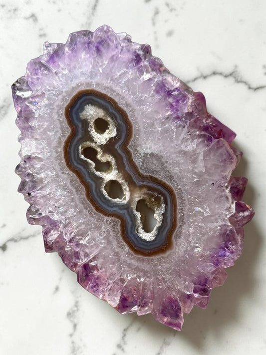 Amethyst Stalactite Slice With Hollow Core- Brazil | River Walkers Minerals