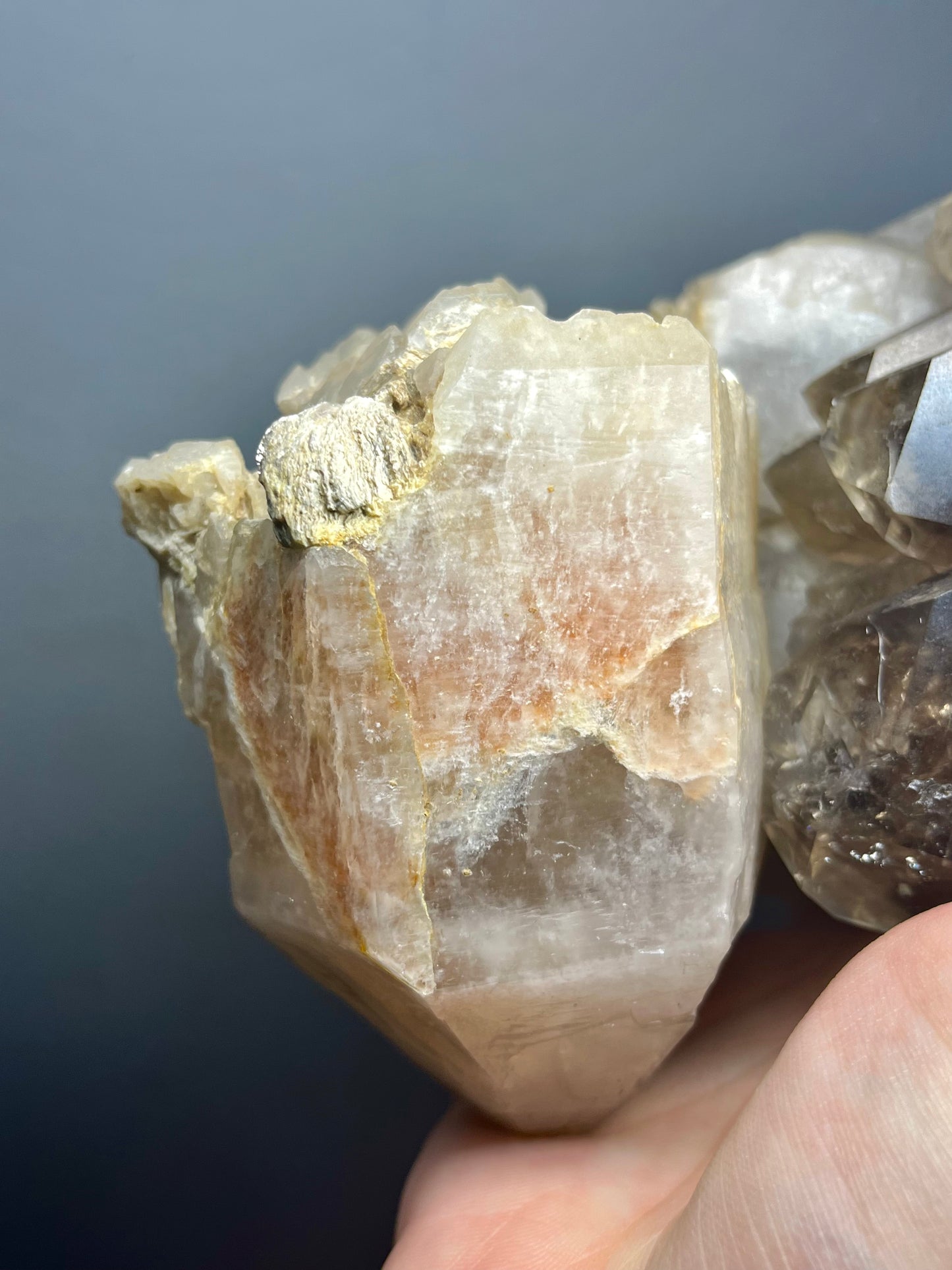 Smokey Elestial Quartz With Enhydros- Neu Schwabben Mine