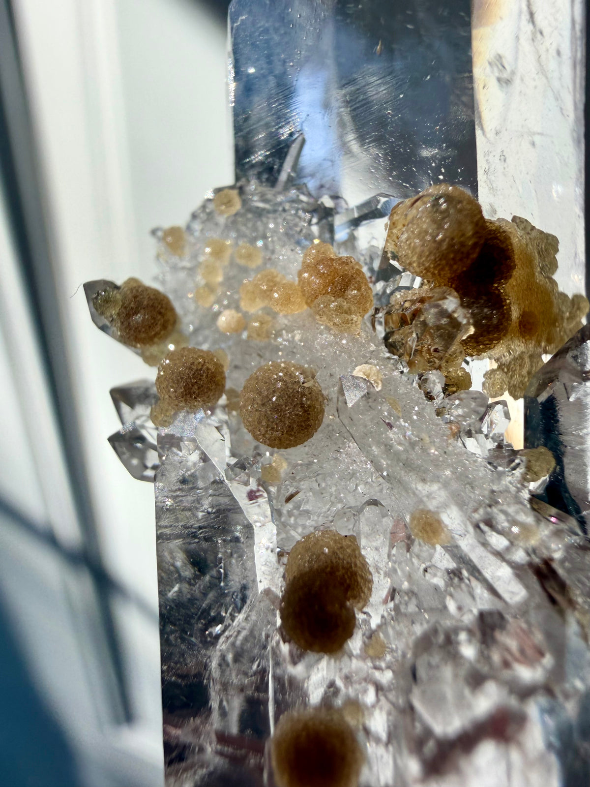 Exceptional Top Quality Quartz Point With Spherical Goethite- Diamantina | River Walkers Minerals