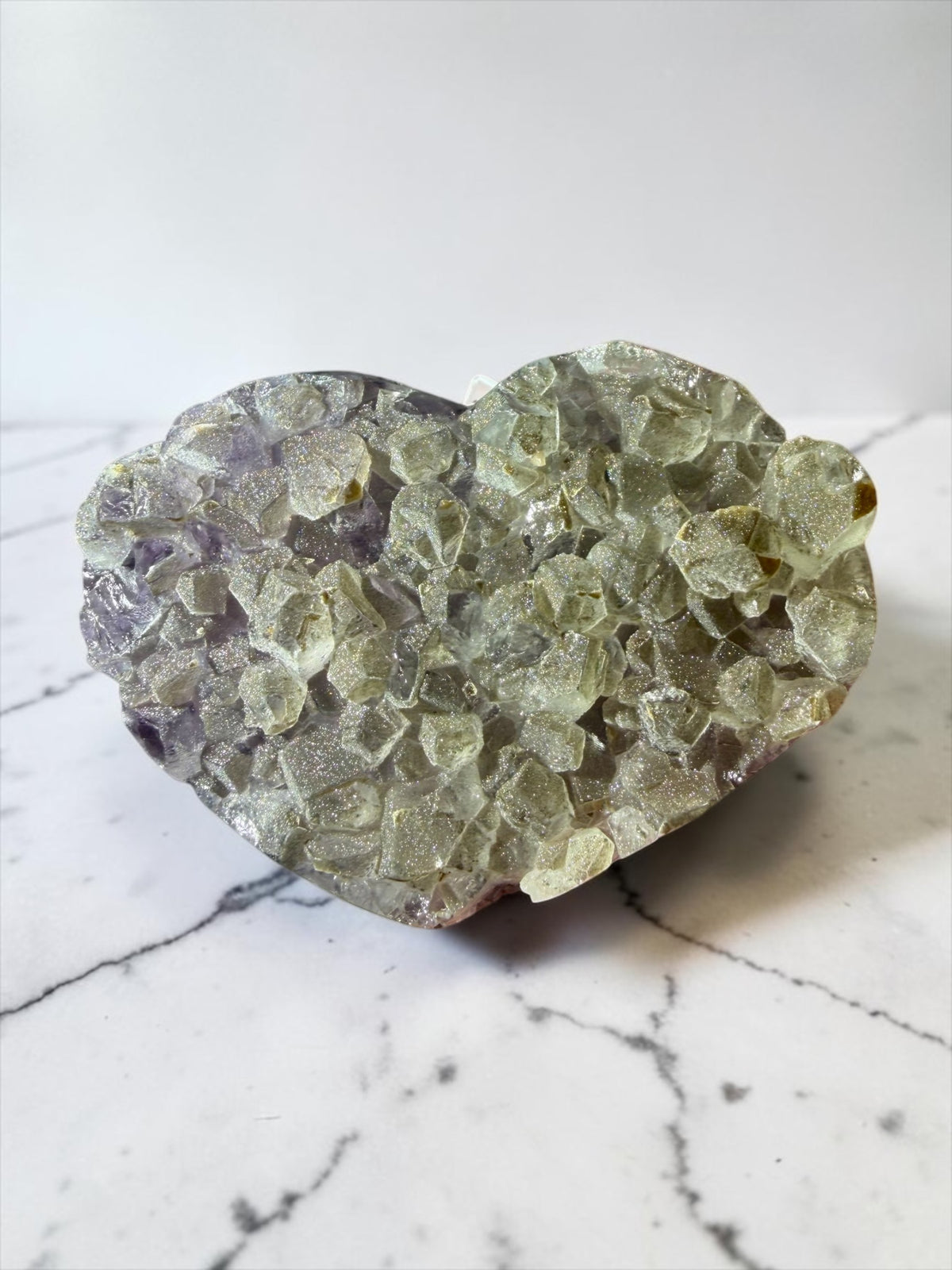 Sugar Amethyst Heart With Grey Druzy- Uruguay | River Walkers Minerals