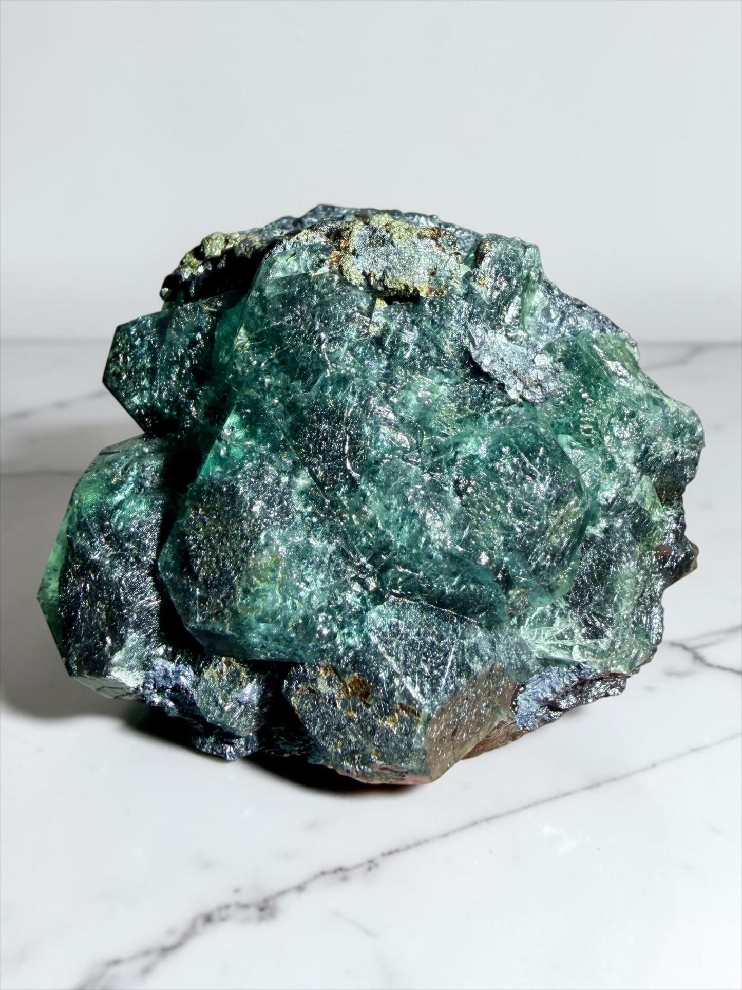 Ocean Blue Fluorite with Boulangerite Inclusions, Galena, Geocronite & Pyrite- Peru | River Walkers Minerals