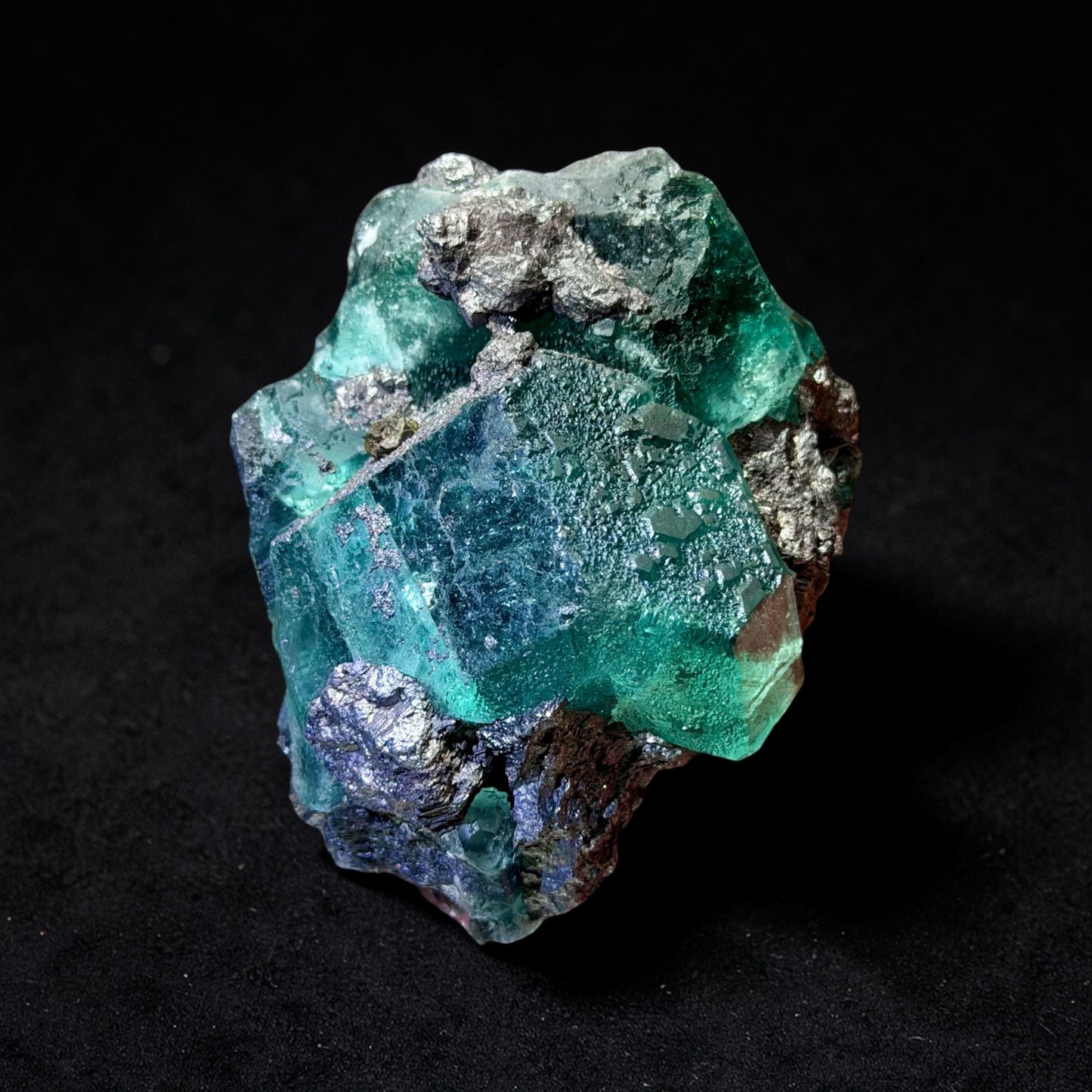 Boulangerite-Included Blue Fluorite With Sulfide Minerals - Milpo Atacocha | River Walkers Minerals