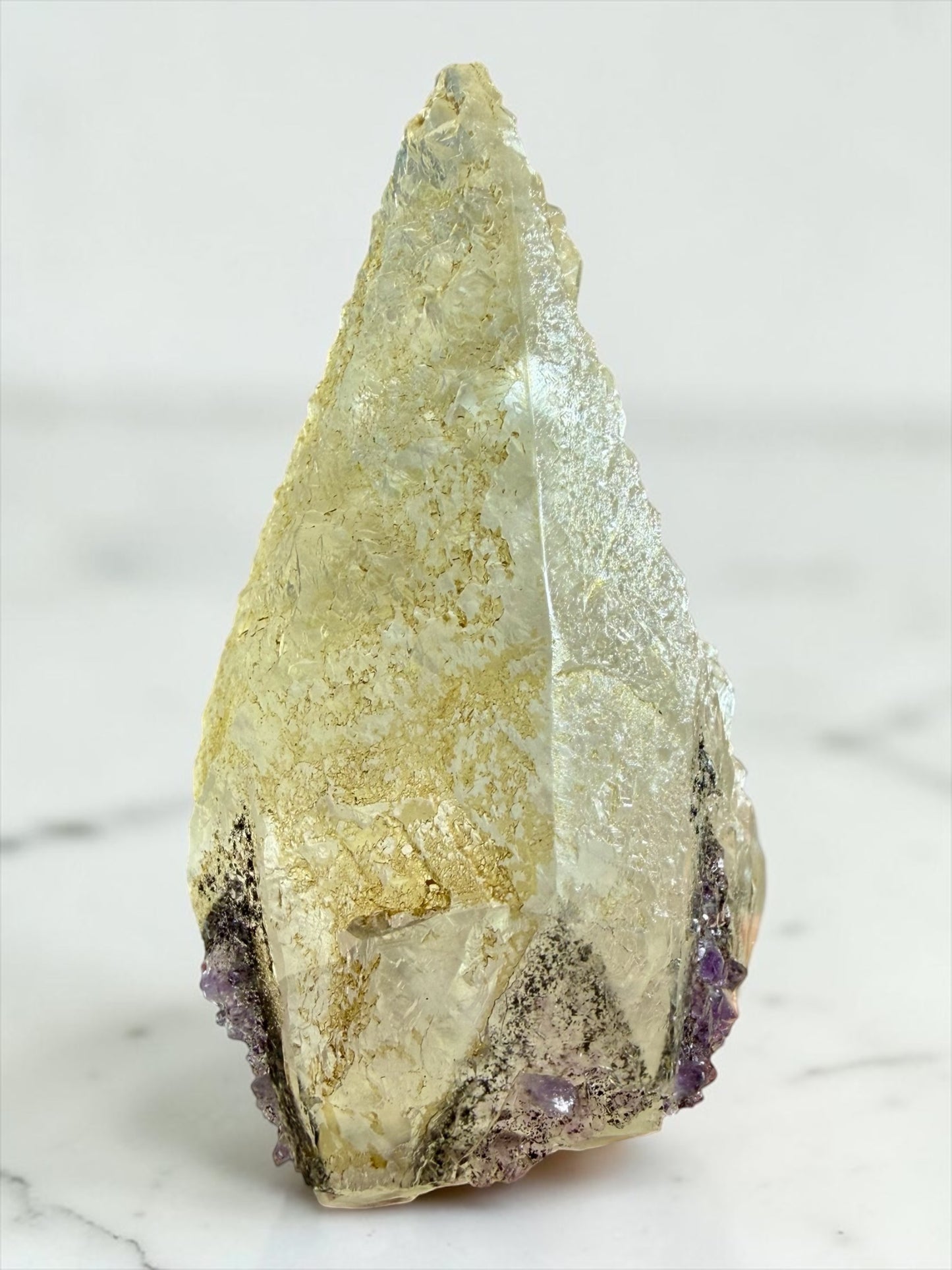 Exceptional Calcite with Amethyst & Goethite Zones- Uruguay | River Walkers Minerals