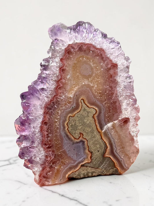 Amethyst x Colorful Agate Stalactite Slice- Brazil | River Walkers Minerals