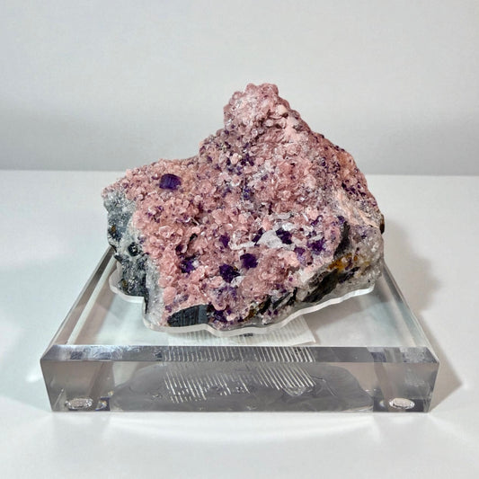The Wutong Collection: Rhodochrosite With Fluorite & Quartz