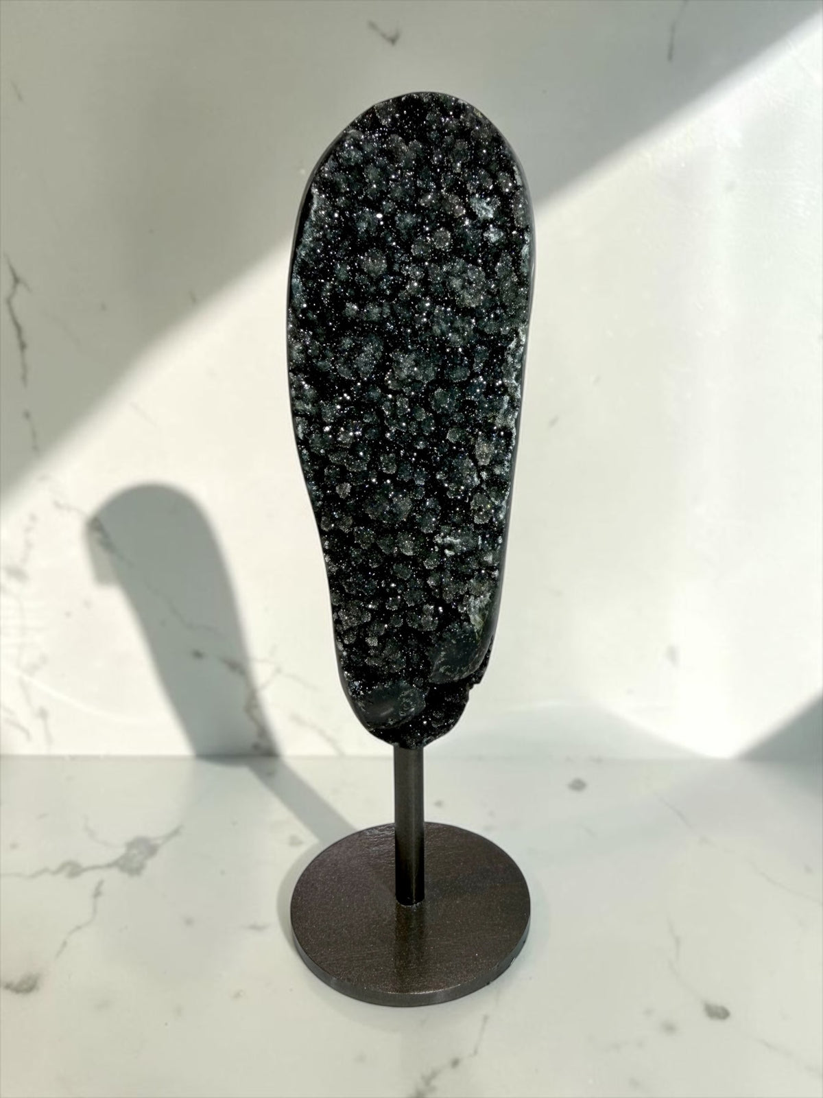 Druzy Black Amethyst With Blue & Green Agate- Uruguay | River Walkers Minerals