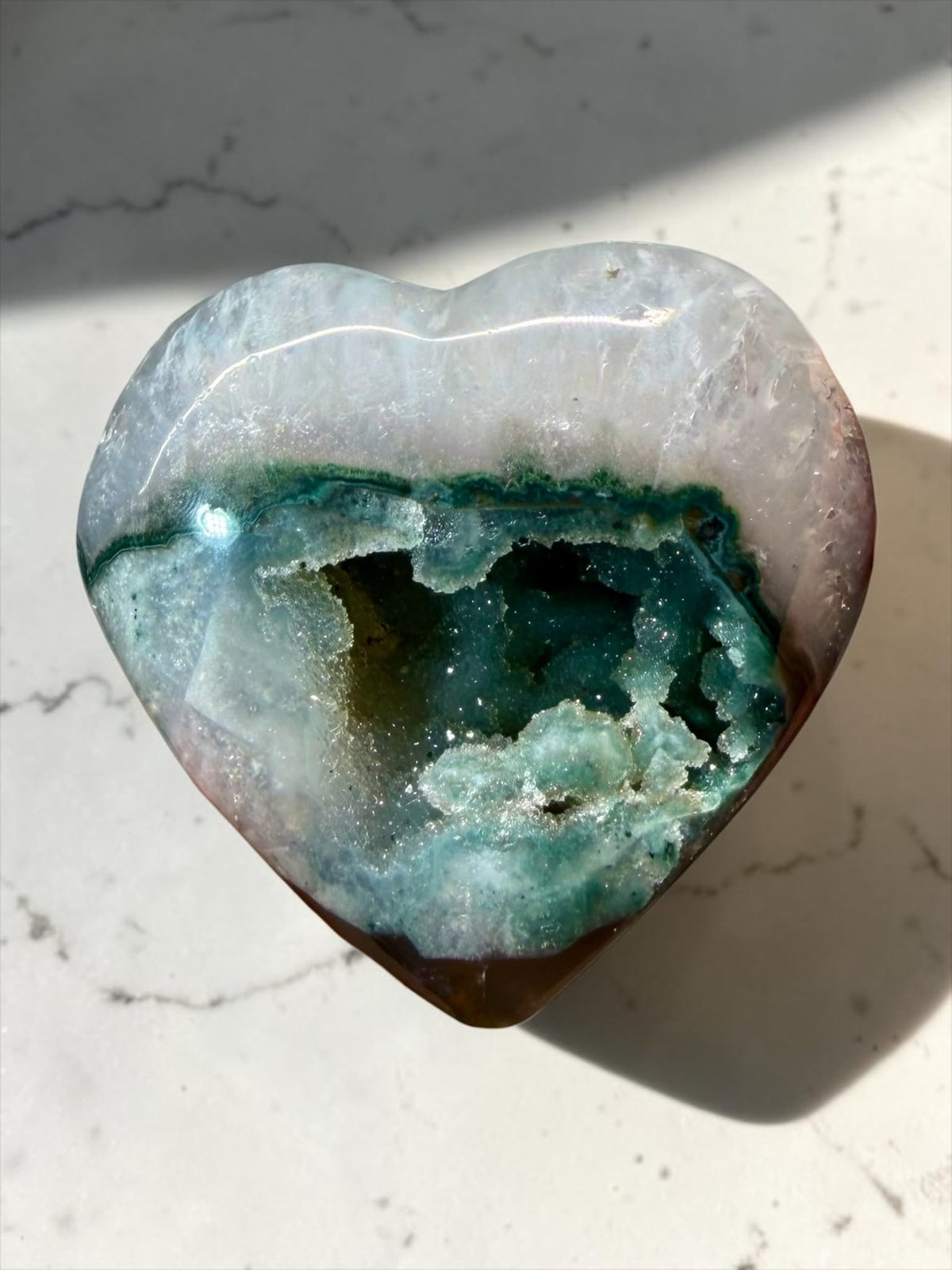 Natural Druzy Rainbow Amethyst Heart – Uruguay | River Walkers Minerals