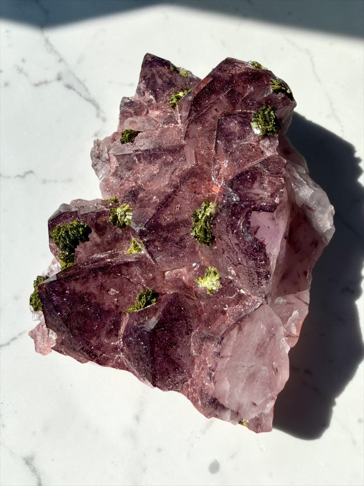 Garden Quartz with Epidote & Sparkly Hematite – Sichuan | River Walkers Minerals