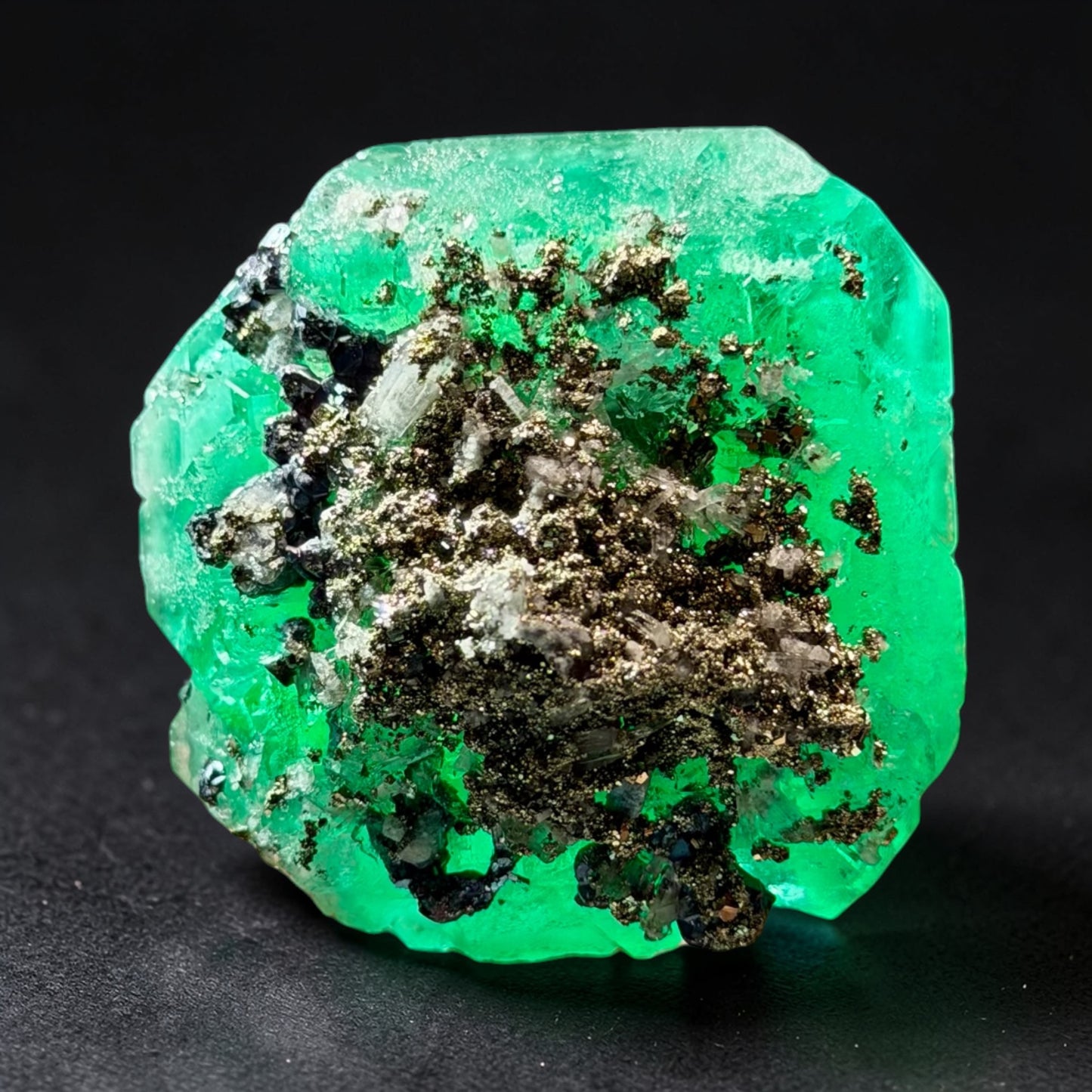 Octahedral Fluorite With Pyrite- Milpo Atacocha | River Walkers Minerals