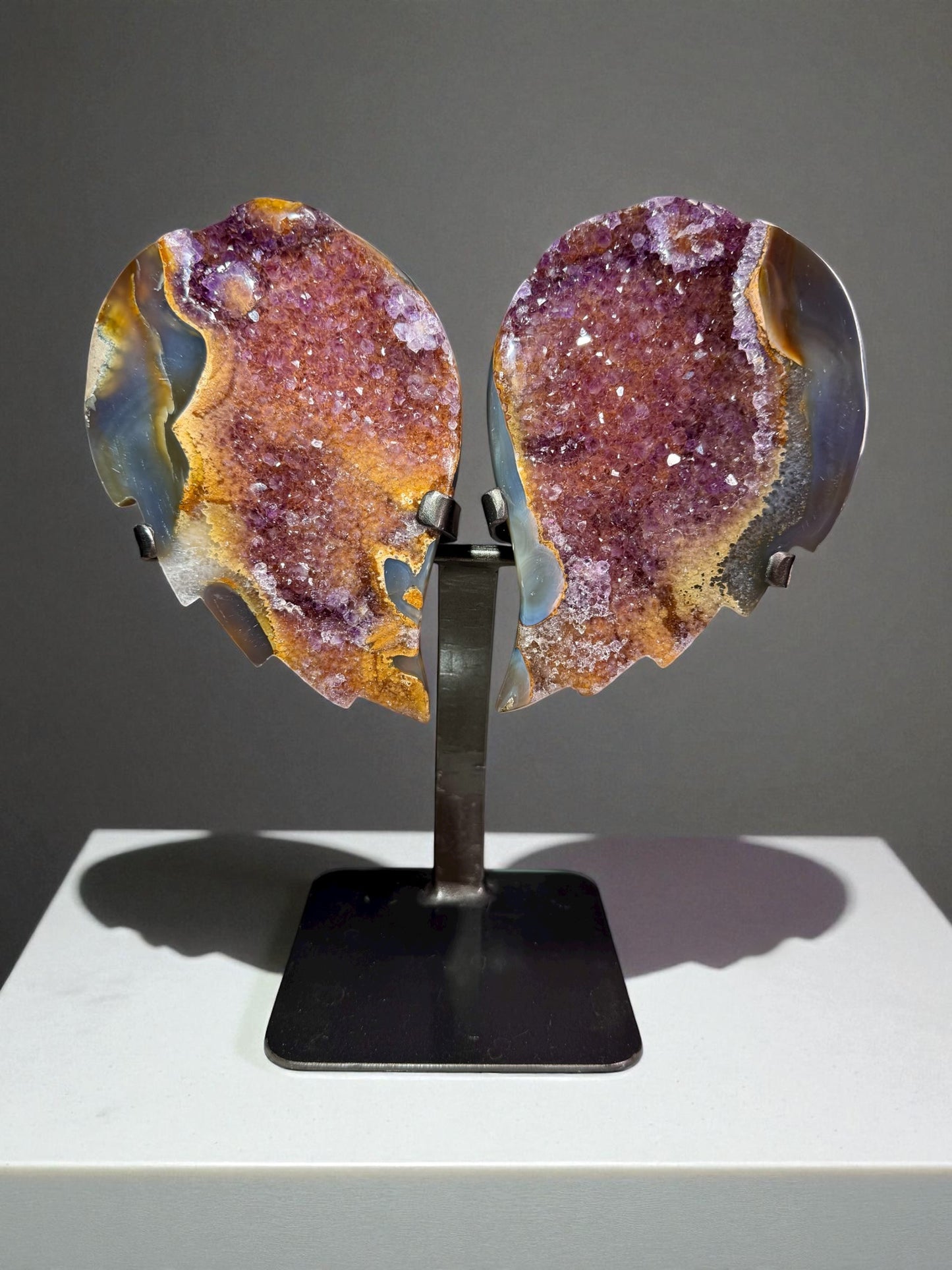 Semi-Polished Amethyst Wings Pair – Artigas, Uruguay | River Walkers Minerals