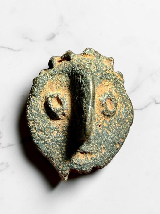 Ancient Bronze Face Amulet/ Fitting- Near East, 1000-500 BCE | River Walkers Minerals