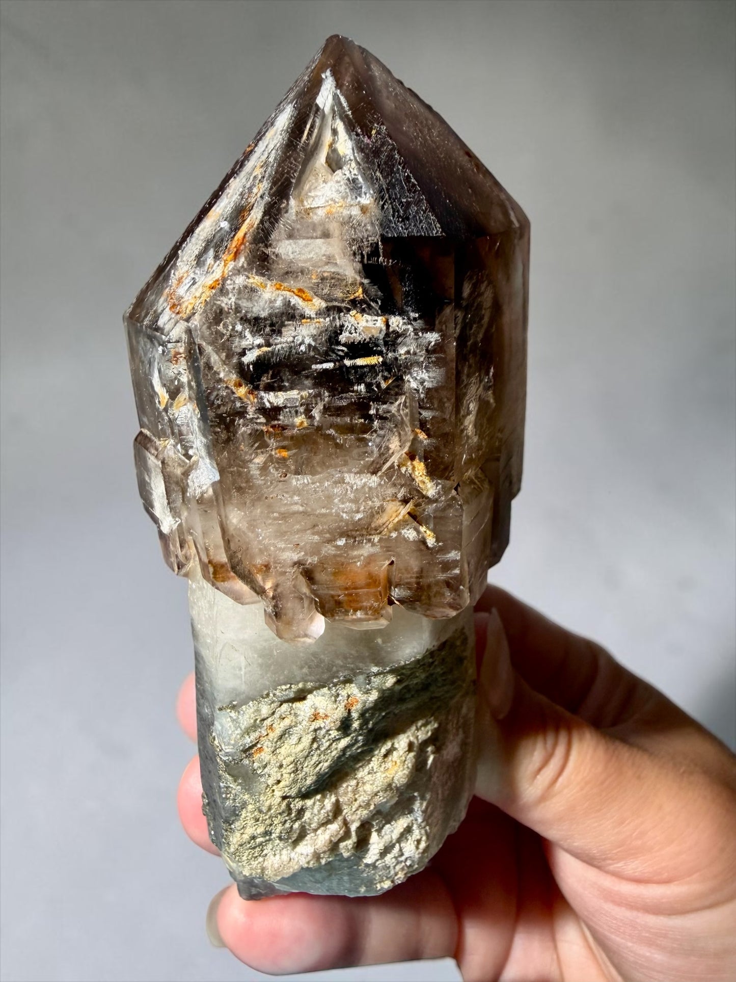 Smoky Quartz Scepter with Amethyst, Enhydros & Mica- (Closed Mine) Vietnam | River Walkers Minerals