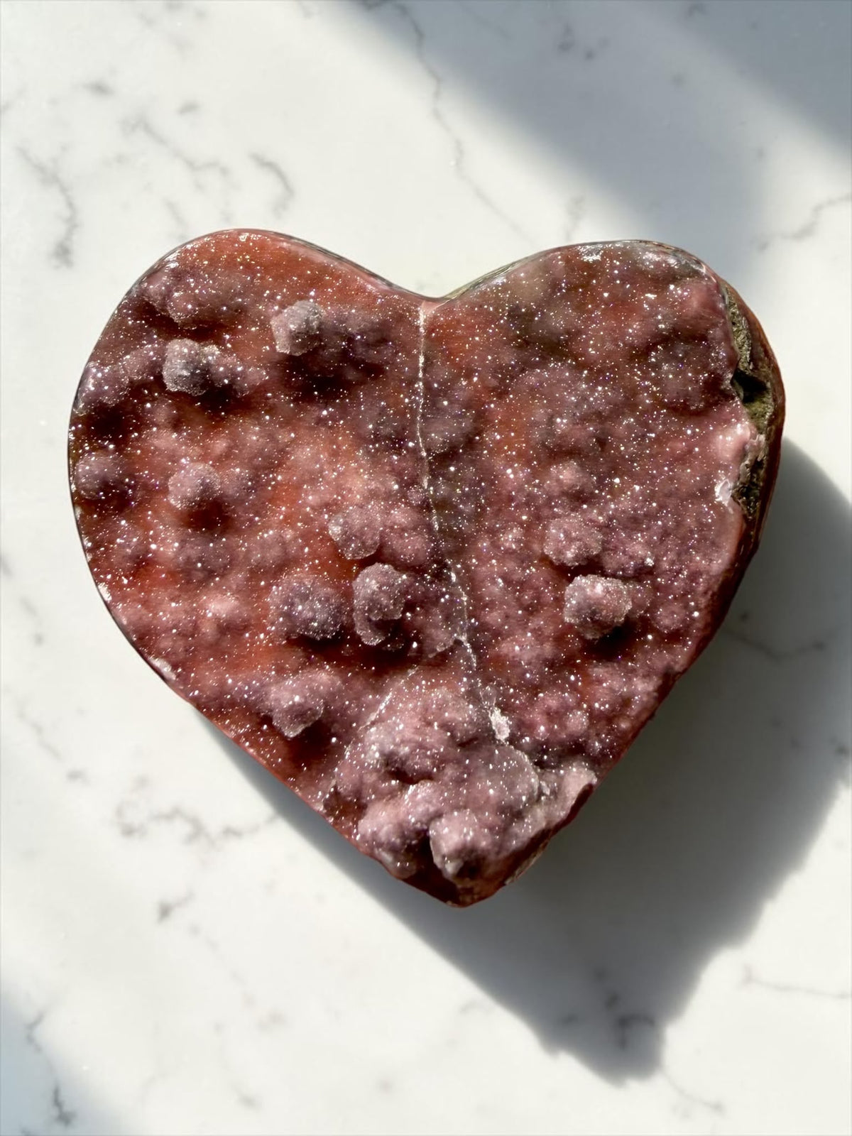 Sparkling Druzy Rainbow Amethyst Heart – Uruguay | River Walkers Minerals