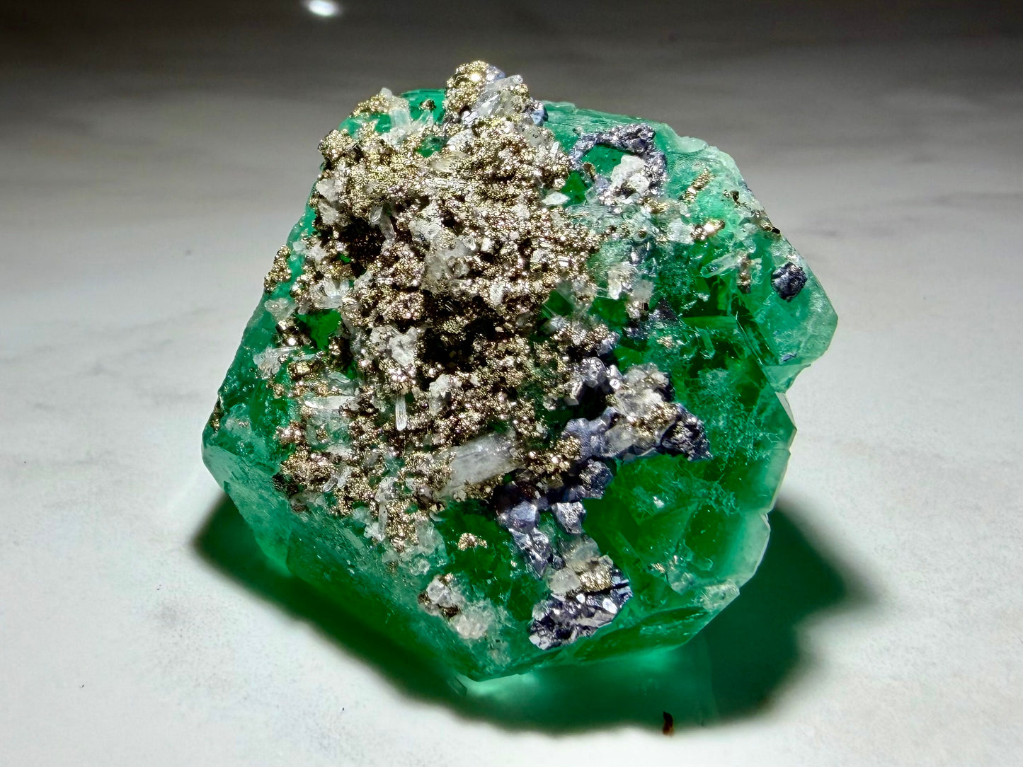 Gorgeous Octahedral Fluorite with Pyrite, Galena, Quartz- Peru | River Walkers Minerals