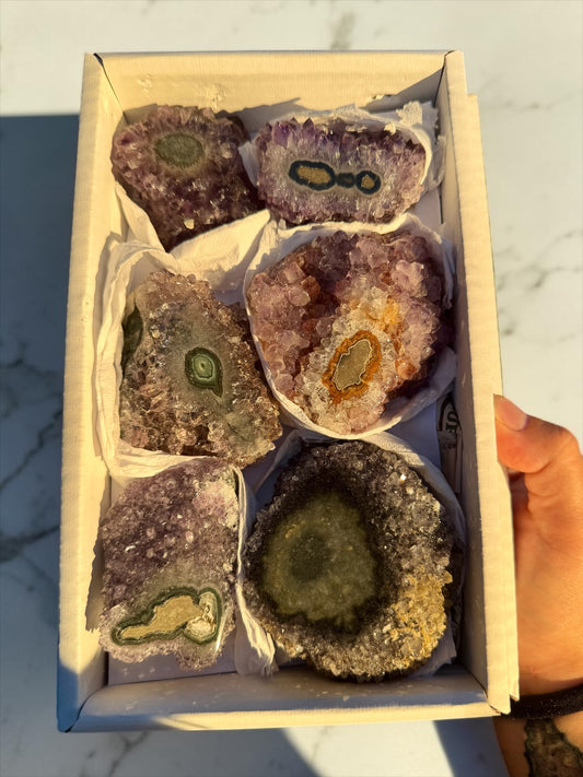 Mixed Flat of Amethyst & Jasper Stalactite "Eyes"- Uruguay | River
Walkers Minerals
